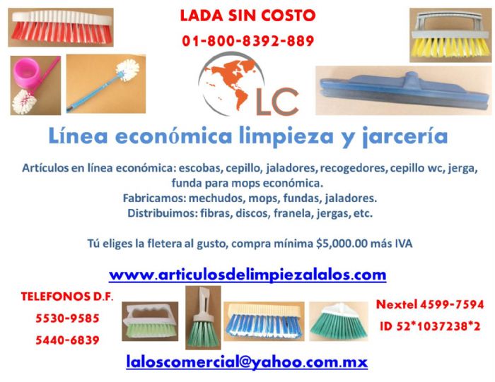 Artículos de limpieza y jarcería Línea económica